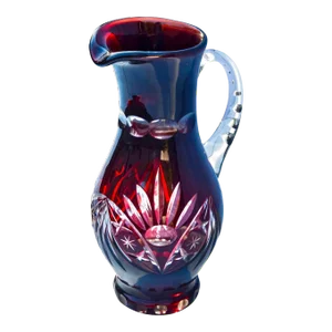 Mid 20th Century Handblown Ruby Crystal-Cut Pitcher Centerpiece