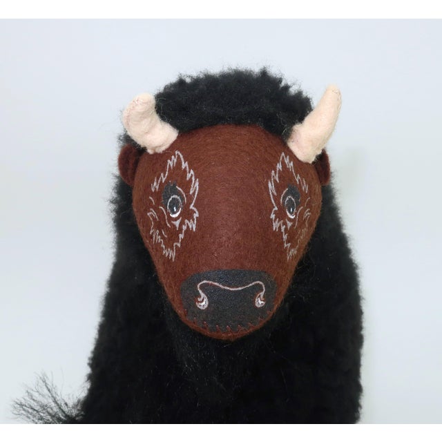 Brown Annalee Handpainted Wool Fleece & Felt Buffalo Figure, 1997 For Sale - Image 8 of 13