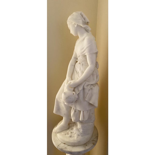 Mathurin Moreau Mathurin Moreau Jeune Fille a La Cruche Marble, 1890 For Sale - Image 4 of 6