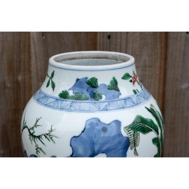 20th Century Chinese Wucai Porcelain Figural Vase with Scholars and Children For Sale - Image 12 of 18