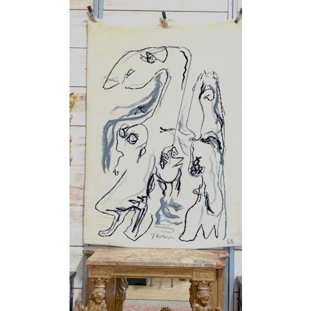 Textile Large Scandinavian Abstract Wool Tapestry, by Asger Jorn (CoBrA) circa 1955 For Sale - Image 7 of 10