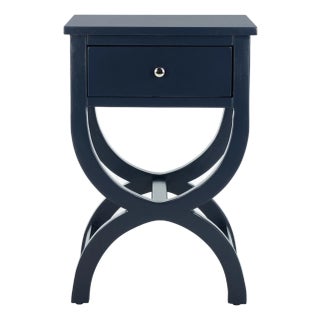 Maxine Accent Table with Storage Drawer in Navy For Sale