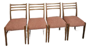 Set of Four (4) Danish Mid-Century Modern Dining Chairs in the Style of j.l. Møller, Denmark, C. 1960s