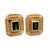 Italian 1980s Italian 14k Gold Green Tourmaline & Diamond Earrings, Pair For Sale - Image 3 of 9