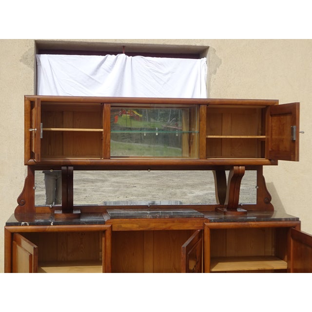 Large Mid-Century Modernn Walnut and Black Marble Cupboard For Sale - Image 11 of 18