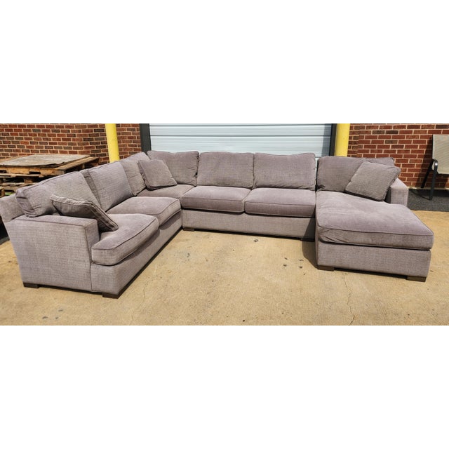 Contemporary Arhaus Camden Three-Piece Gray Sectional Sofa For Sale - Image 3 of 11