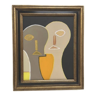 Contemporary Abstract Cubist Portrait Painting by Bryan Boomershine, Framed For Sale