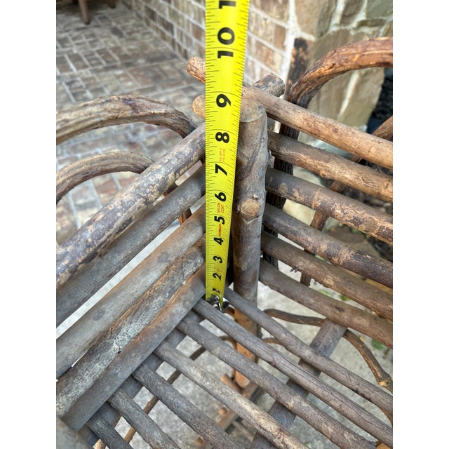 Shabby Chic Bentwood Plant Stand, Vintage Handmade With Willow Folk Art (2) Two-Tier Rustic Twig For Sale - Image 3 of 12