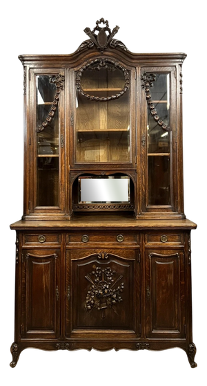 Antique Louis XV Style Oak Bookcase, 1880