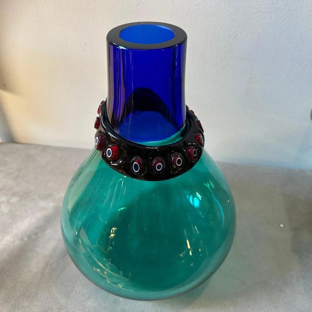 1960s Modernist Murano Glass Incalmo Vase by Alfredo Barbini For Sale - Image 11 of 12