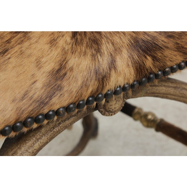 Theodore Alexander Antler Chair W. Animal Hide For Sale - Image 9 of 15