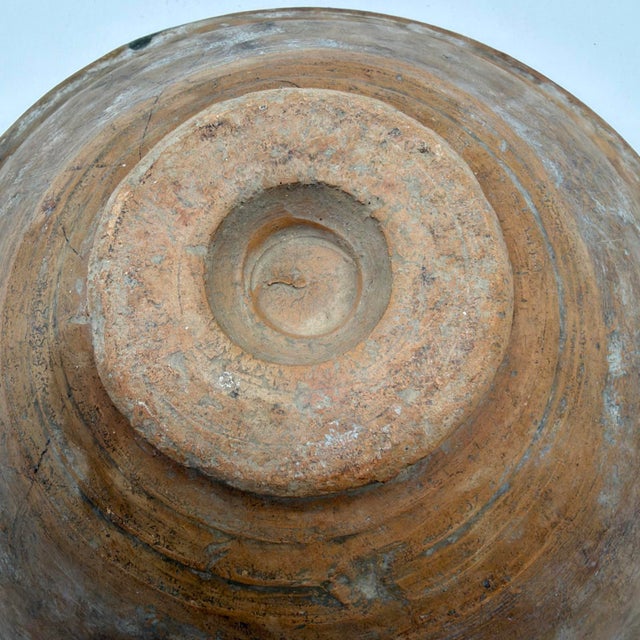 19th Century Spanish Glazed Terracotta Lebrillo Bowl With Swirling Leaf Motif - 11" For Sale - Image 16 of 18
