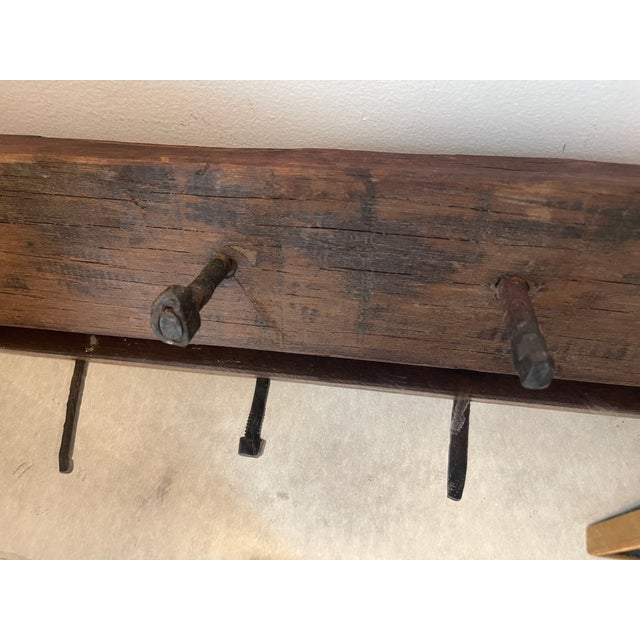 French Country antique rustic coat rack.