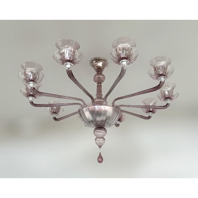 Fabio Ltd 21st Century Amethyst Venetian Chandelier by Fabio LTD For Sale - Image 4 of 9