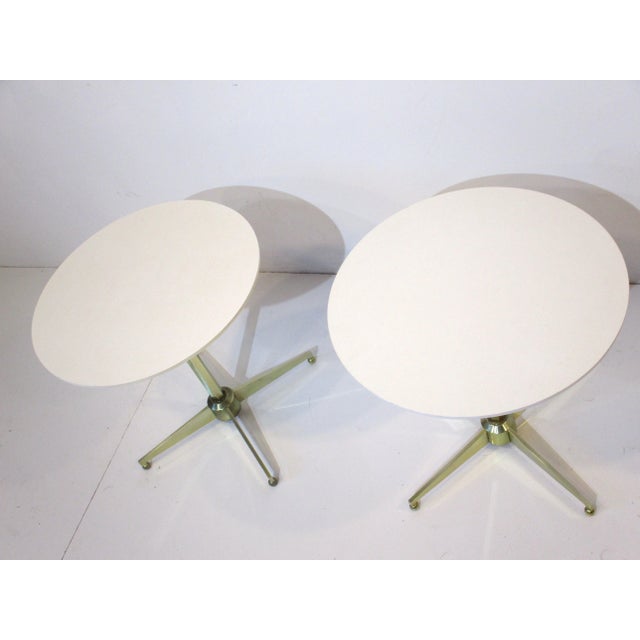 Mid 20th Century American of Martinsville Brass Based Tulip Styled Side Tables For Sale - Image 5 of 11