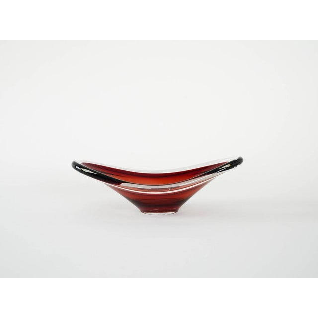 Vintage Italian Ruby Platter in Murano Glass, 1960s For Sale - Image 3 of 9