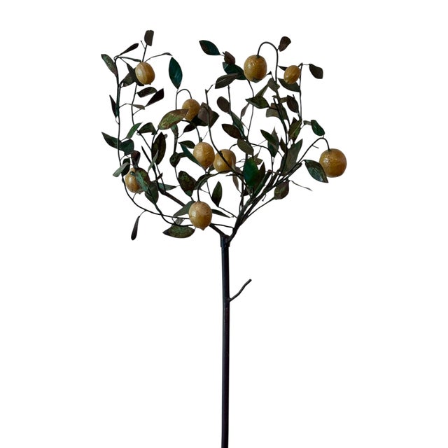 Vintage Painted Metal and Tôle Model of a Lemon Tree For Sale - Image 4 of 4