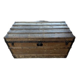 Antique Louis Vuitton Canvas Steamer Trunk (Large) For Sale