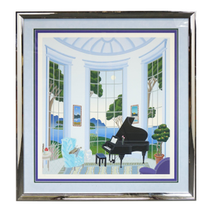 "Swan Lake" by Thomas McKnight - Screen Print Signed, Framed