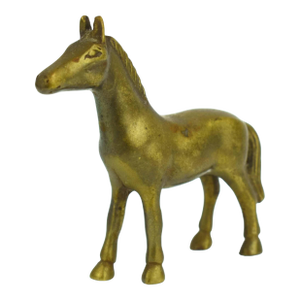 Solid Gold Brass Horse Pony Figurine