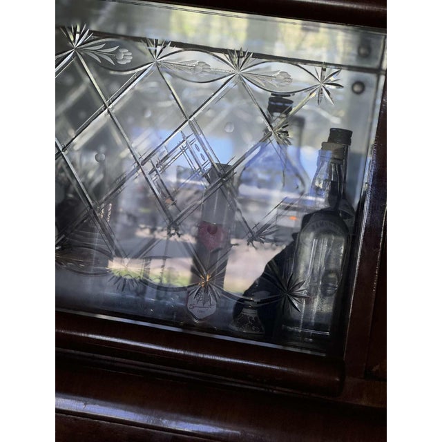 Art Deco Walnut and Glass Sideboard with Glass Display Cabinet, Central Europe, 1930s For Sale - Image 10 of 11