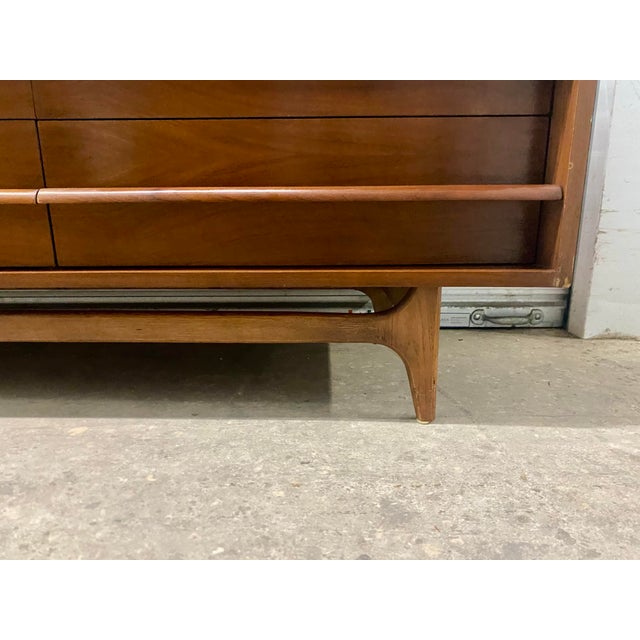 Chestnut 1970s Young Manufacturing Style Mid Century Lowboy Dresser . For Sale - Image 8 of 12