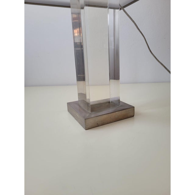 Acrylic Glass and Metal Table Lamp, Italy, 1970s For Sale - Image 11 of 18