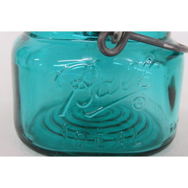 Glass Ball Ideal Bicentennial Eagle Mason Jar With Lid 1976 Vintage Blue Teal 4715b For Sale - Image 7 of 18