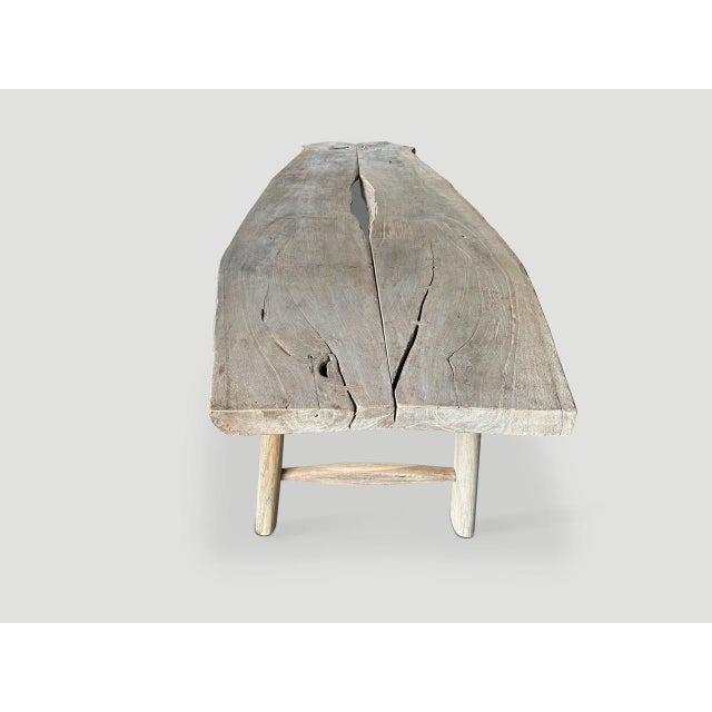 Contemporary Andrianna Shamaris Century Old Teak Wood Dining Table For Sale - Image 3 of 6