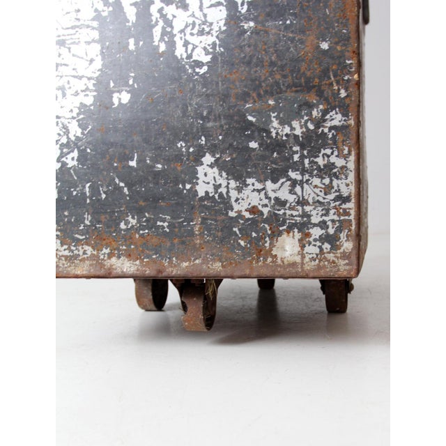 Silver Vintage Industrial Cart Bin For Sale - Image 8 of 12