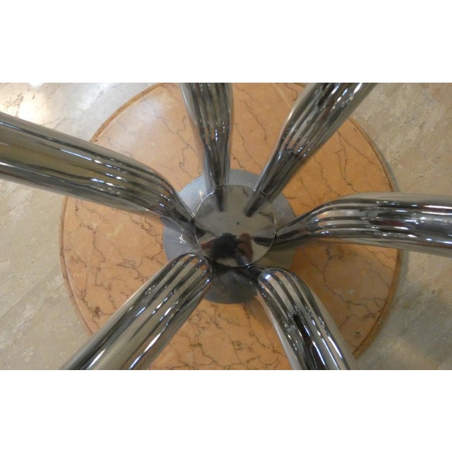 Dining Table with Marble & Tempered Glass, 1970s For Sale - Image 6 of 15