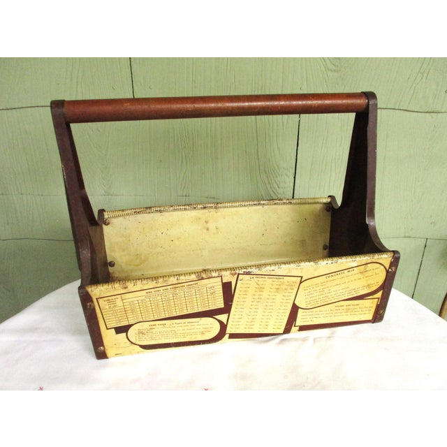 1950s Vintage Craftsman Carryall Metal Tool Caddy Trug Basket Toolbox For Sale - Image 5 of 10