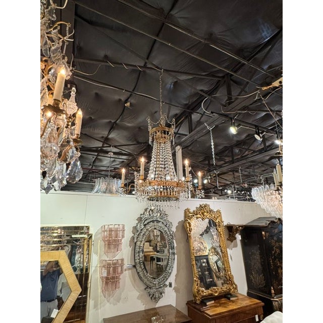 19th Century Swedish Gustavian Crystal Chandelier For Sale - Image 4 of 7