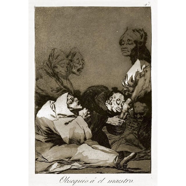 Obsequio a El Maestro - Origina Etching and Aquatint by Francisco Goya - 1869 1869 For Sale