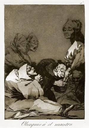 Obsequio a El Maestro - Origina Etching and Aquatint by Francisco Goya - 1869 1869