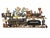 Black Burwood Products Company Railroad Train 3d Antique Metal Wall Plaque 1973 For Sale - Image 8 of 9