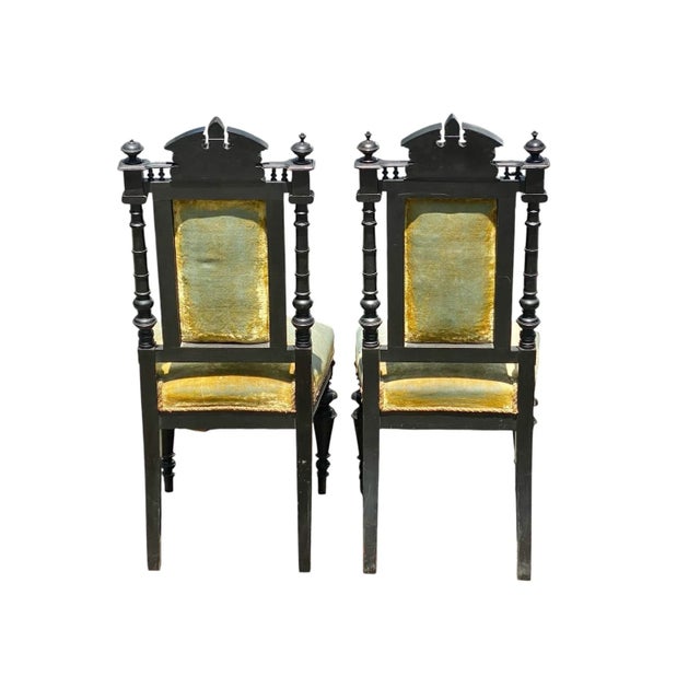 Wood Antique Victorian Gothic / Renaissance Revival Chairs - Set of 4 For Sale - Image 7 of 12
