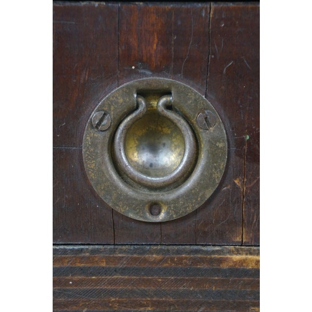 Antique Wooden Desk Drawer W Gallery Top & Brass Hardware 22" For Sale - Image 12 of 17