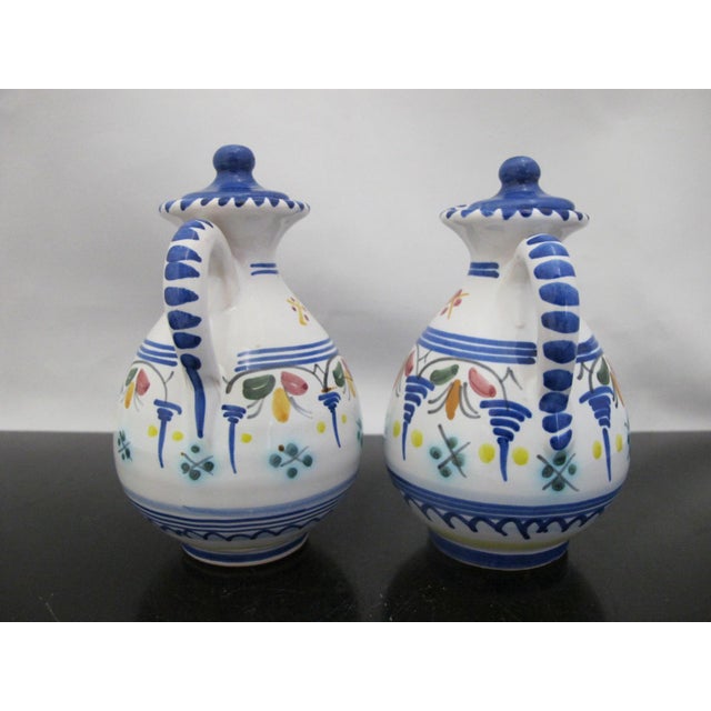 Spanish De La Cal Barreira Pottery Oil & Vinegar Cruet Condiment Serving Tray For Sale In Portland, OR - Image 6 of 18