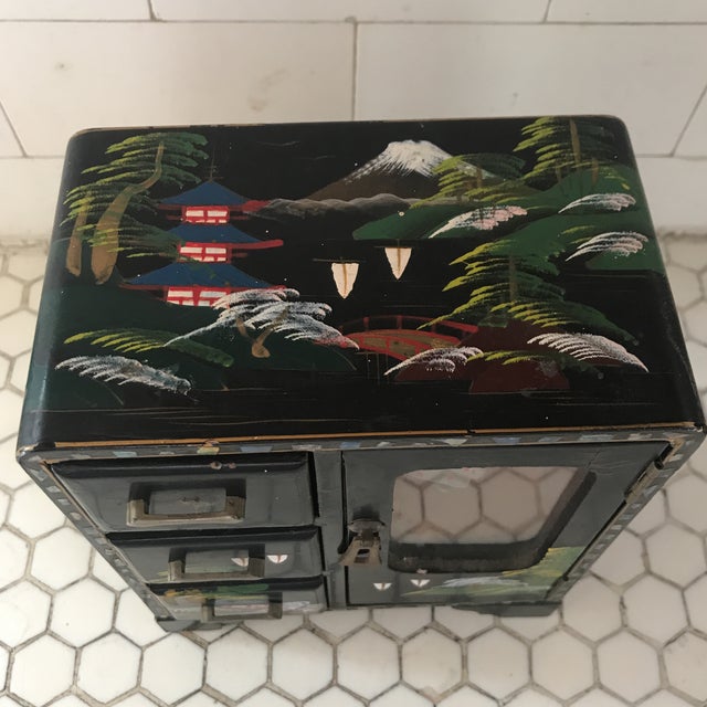 1940s Japanese Black Lacquer Ballerina Music Jewelry Box Chairish