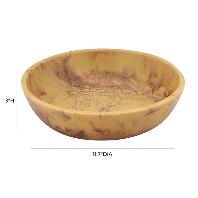 Mera Mustard Yellow Resin Serving Bowl For Sale - Image 4 of 4