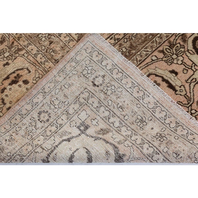 Authentic 1900s Persian Tabriz Handmade Wool Carpet For Sale - Image 4 of 11