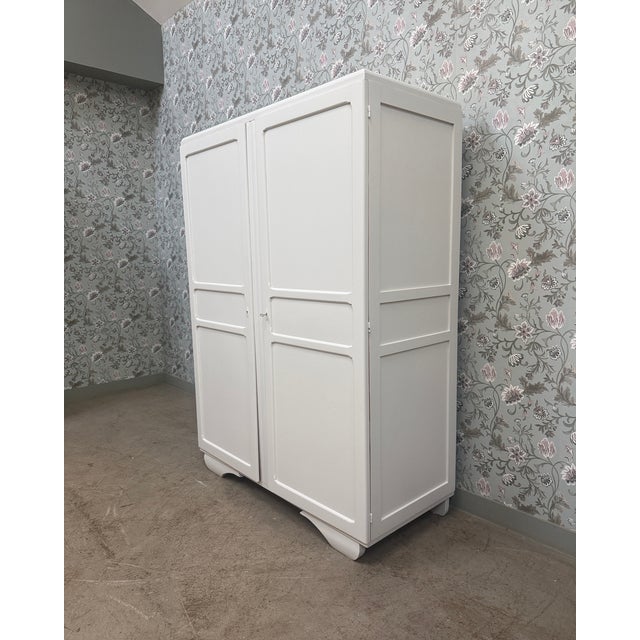 White Vintage White Wardrobe, 1950s For Sale - Image 8 of 12