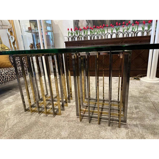 Pierre Cardin Cage Style Base Dining Table in Mixed-Metals For Sale - Image 9 of 12