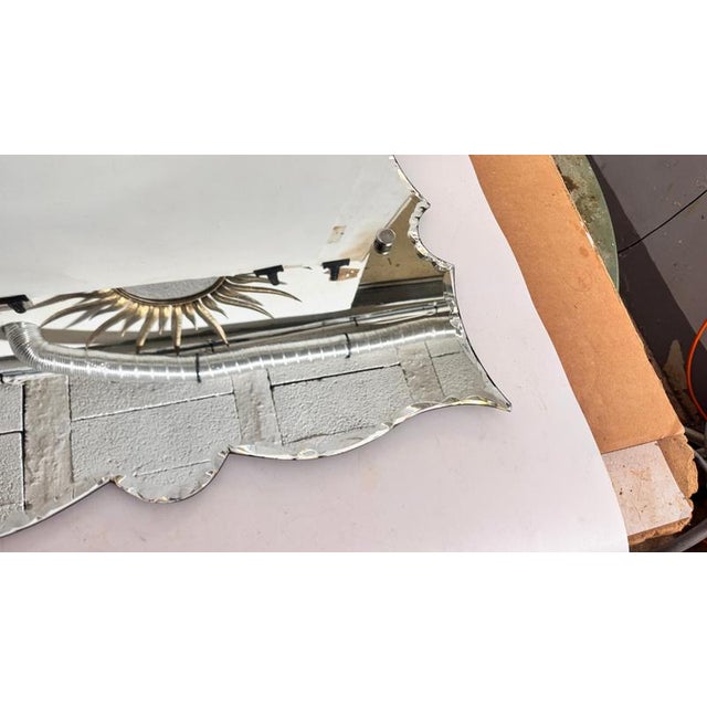 Art Deco Frameless Mirror with Sculpted Edges, France, 1940s For Sale - Image 13 of 17