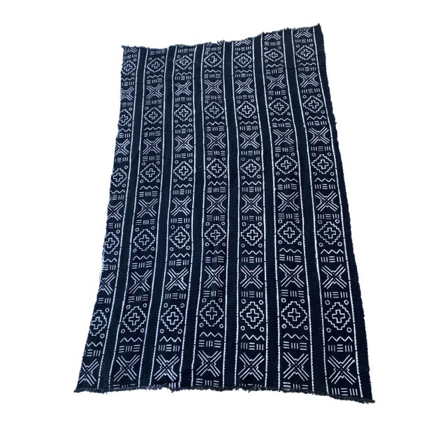 1980s African Black and White Mud Cloth Textile Mali For Sale - Image 5 of 6
