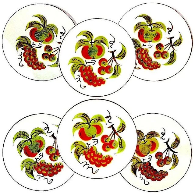 1960's Hand-Painted Stangl "Orchard Song" Dinner Plates - Set of 6 For Sale - Image 12 of 12