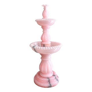 Rare Pink Onyx Water Founatin - 36 Inch Tall by Zarva Stone For Sale