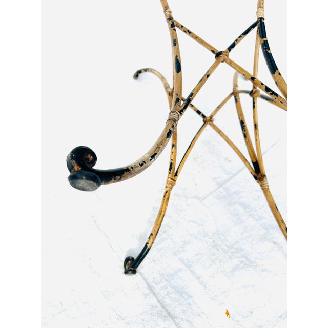 60's Midcentury Wrought Iron Base With Glass Top Patio/Outdoor Table For Sale - Image 4 of 11