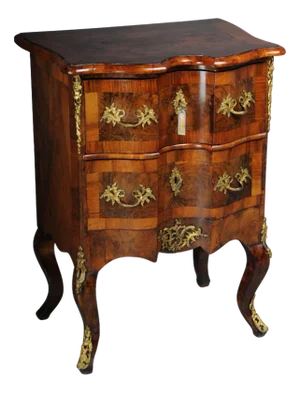 Antique Chest of Drawers in Oak with Walnut Veneer, Dresden, 1870